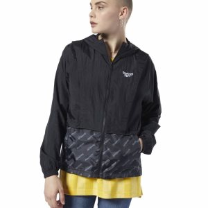 Reebok Classic Windjacke Damen - Schwarz - DE 173-ZGQ